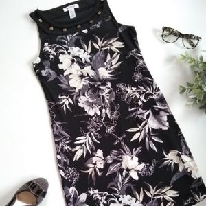 WHITE HOUSE BLACK MARKET stud floral sheath dress